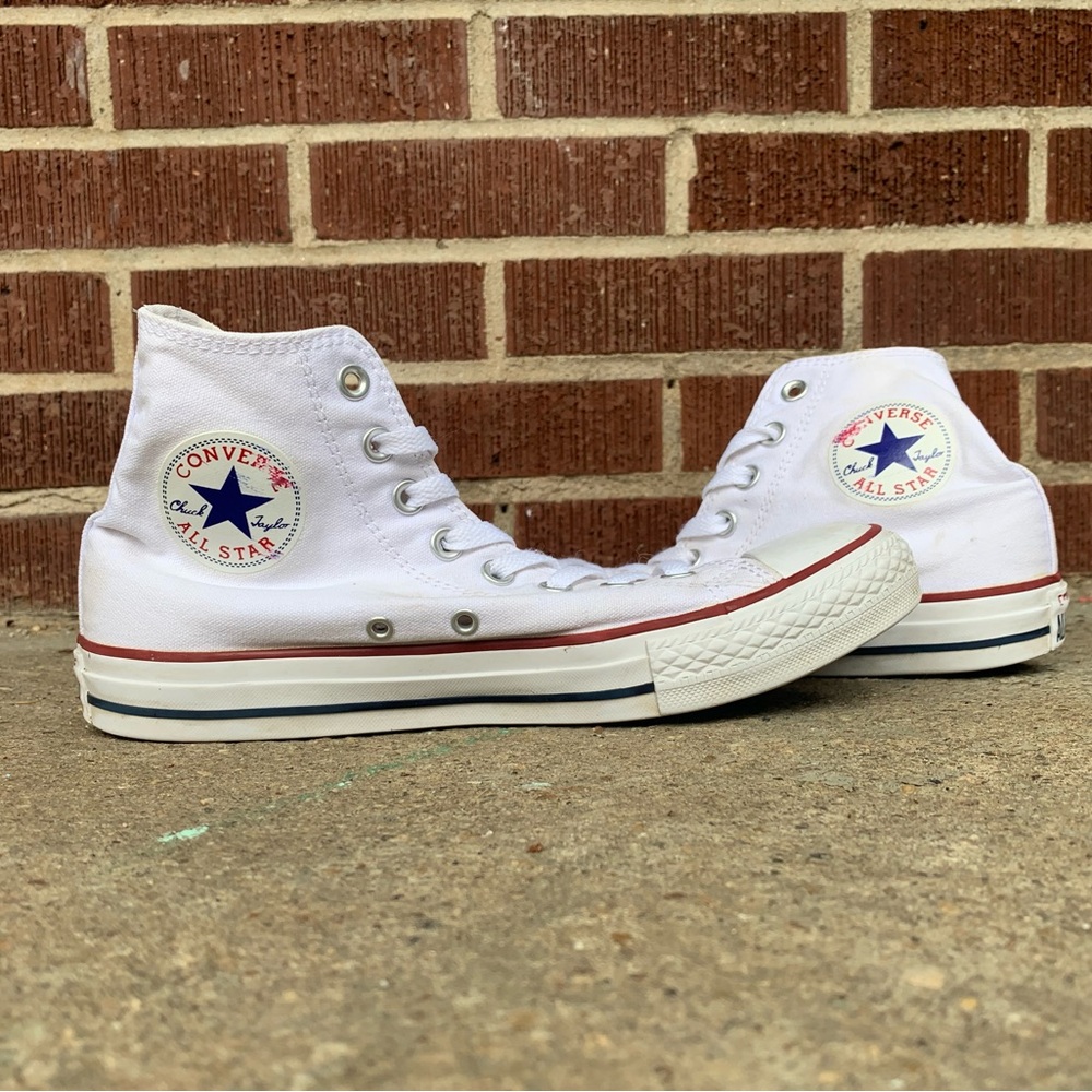 White High-Top Converse Size 7.5 Mens or 9.5 for women.